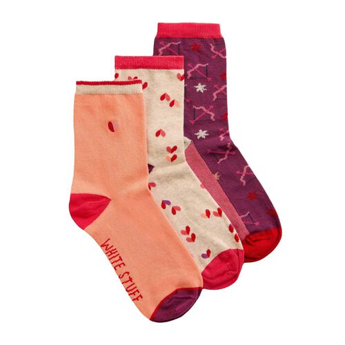 White Stuff 3Pk I Heart You Ankle Socks